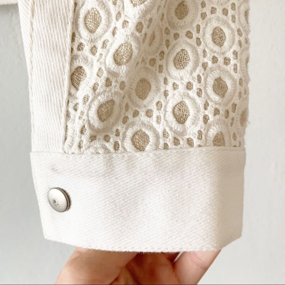 Club Monaco Quilted Lace Cream Jacket 4 - Picture 11 of 11